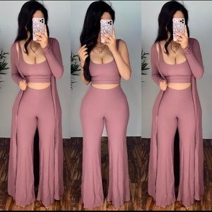 3 piece mauve set from Tina’s Fashion. Size small.